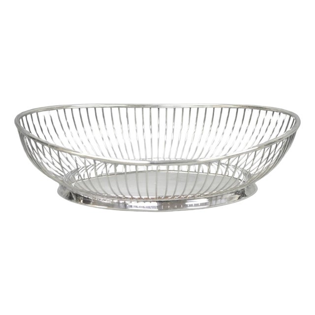 Vintage Gorham Yc743 English Victorian Silver Plated Wire 11" Bread Fruit Basket For Sale