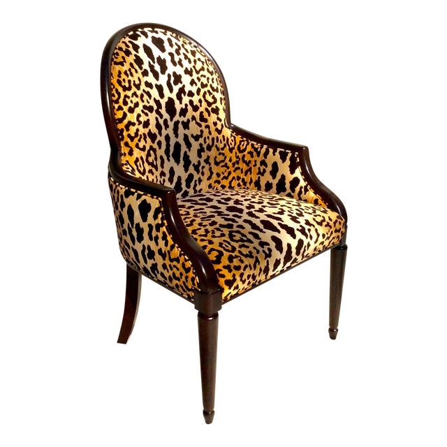 Velvet Animal Print Accent Chair | Chairish