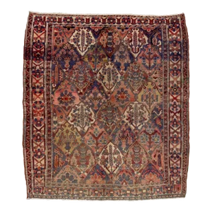 Vintage Bakhtiari Persian Handmade Wool Rug With Multicolor Accents