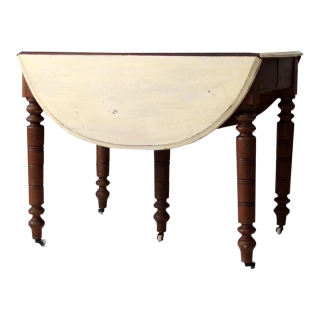 Antique Drop Leaf Table With Fifth Leg For Sale