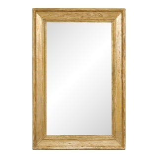 19th Century French Painted Wood Rectangular Mirror with Rustic Character For Sale