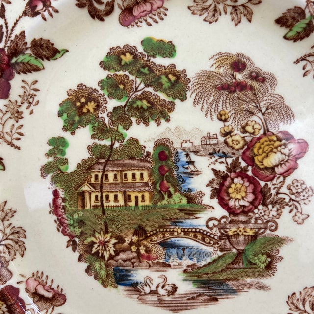Vintage Royal Staffordshire "Tonquin" Mulitcolor Salad Plates by Clarice Cliff – Pair For Sale - Image 11 of 12