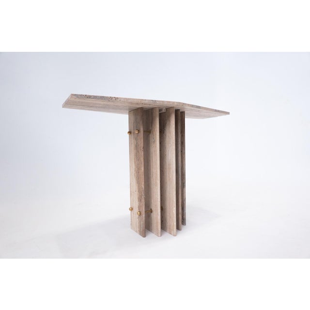 Stone Vintage Travertine Console, Italy For Sale - Image 7 of 10