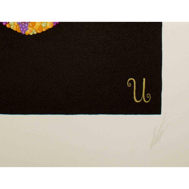 Modern Erté, Letter U, Lithograph and Screen Print, 1950 For Sale - Image 3 of 4