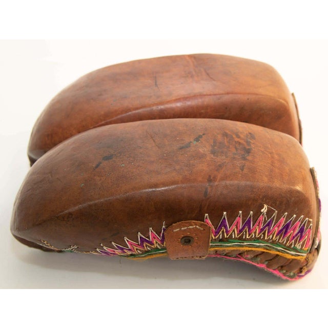 Antique Charogh Decorative Ethnic Shoes, Handcrafted Leather, Turkey, Circa 1900 For Sale - Image 11 of 14