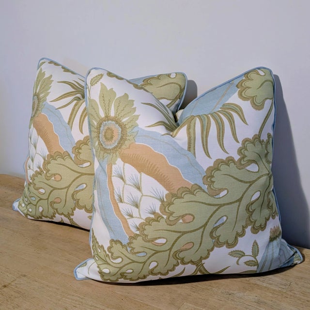 2020s Christopher Farr Cloth Carnival Performance Pillows in Celeste For Sale - Image 5 of 7