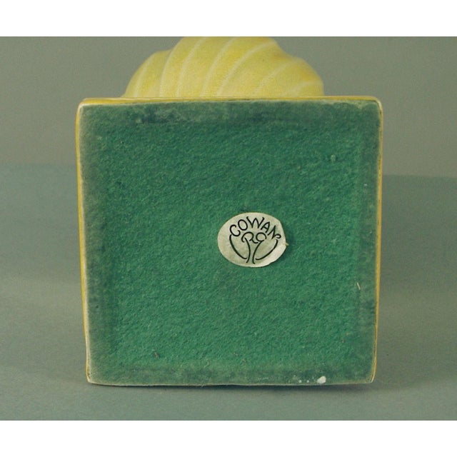 1920s 1920s Original Mint High Glaze Yellow Art Deco Pottery Lamp by Cowan For Sale - Image 5 of 6