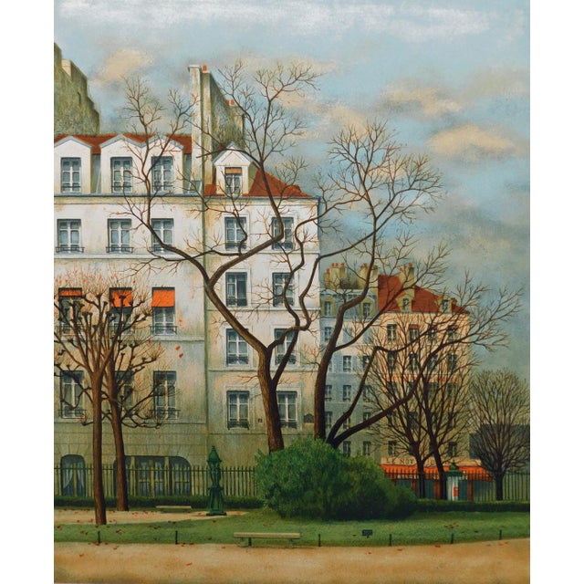 "Le Square Viviani" by Andre Renoux Hand Signed and Numbered by the artist Unframed Limited Edition Lithograph on Paper...