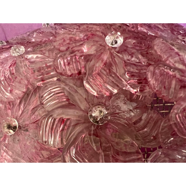 Pink Venetian Glass Rose Wall Lamps, 1980s, Set of 2 For Sale - Image 8 of 17