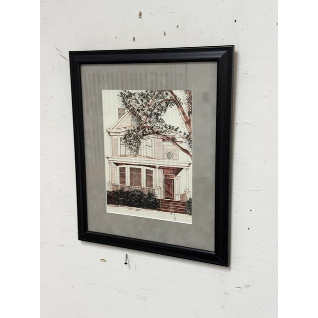 Design Plus Gallery presents a Vintage Original Sketch Signed by Artist & Framed. The sketch shows a grand three story...