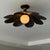 Black Antique Brass Semi Flush Mount Light Fixture, Handmade Flower Ceiling Light For Sale - Image 16 of 18