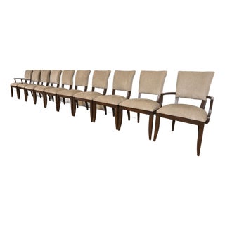 Barbara Barry Style Modern Regency Mahogany Dining Chairs by Ethan Allen, Set of Ten For Sale