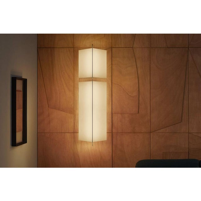 Cassina 3T09 Bronze Structure and Ivory Fabric 1 Module Wall Lamp by Neri & Hu for Cassina For Sale - Image 4 of 10