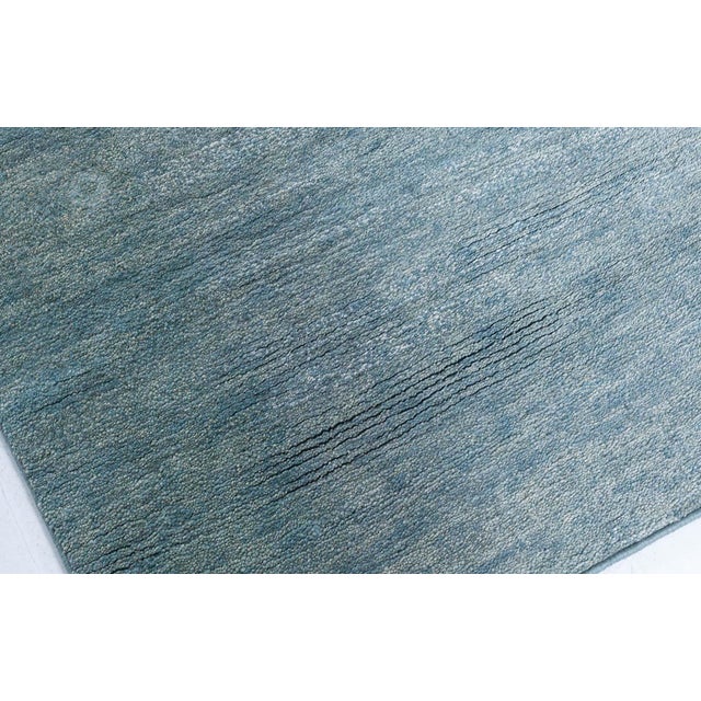 Modern Modern Hand-Knotted Wool Runner in Cool Tones by Doris Leslie Blau For Sale - Image 3 of 8
