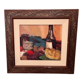 Vintage Oil Still Life Painting For Sale