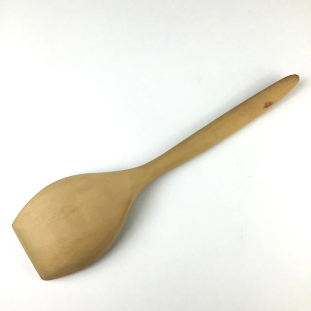Folk Art Folk Art Wood Burned Etched Serving Spoon For Sale - Image 3 of 9