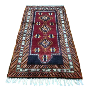 1970s Vintage Turkish Tribal Rug - 3′5″ × 6′5″