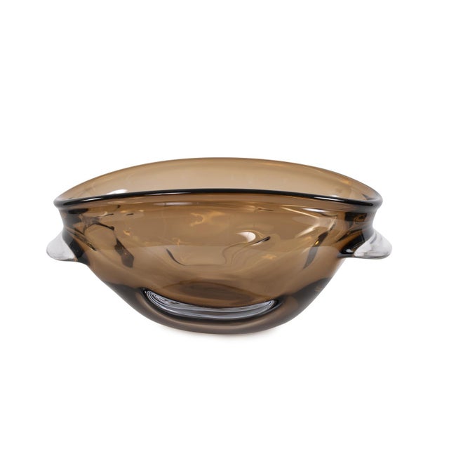 Kenneth Ludwig Chicago Smokey Umber Glass Bowl For Sale - Image 4 of 11