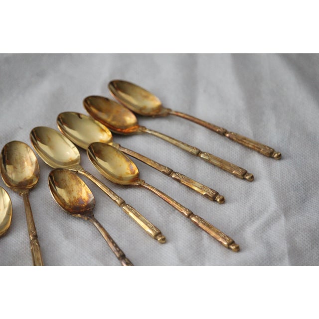 Gold-Plated Coffee Spoons, France, Set of 11 For Sale - Image 3 of 18