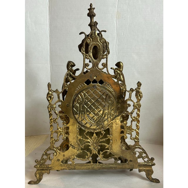 Brass Antique French Style Rococo Mantel Clock Case Gilt Brass For Sale - Image 8 of 12