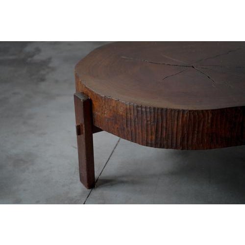 Large Tree Slab Coffee Table, 1960s For Sale - Image 10 of 11