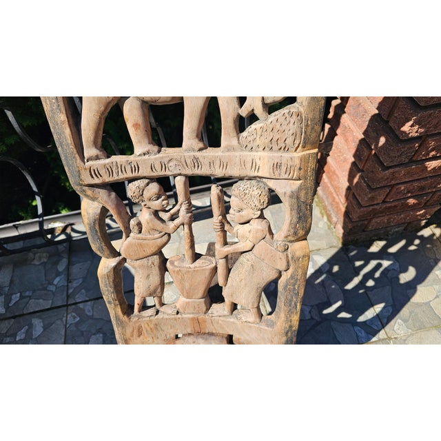 Hand-Carved African Tribal Ceremonial Chair, 1950s For Sale - Image 9 of 13