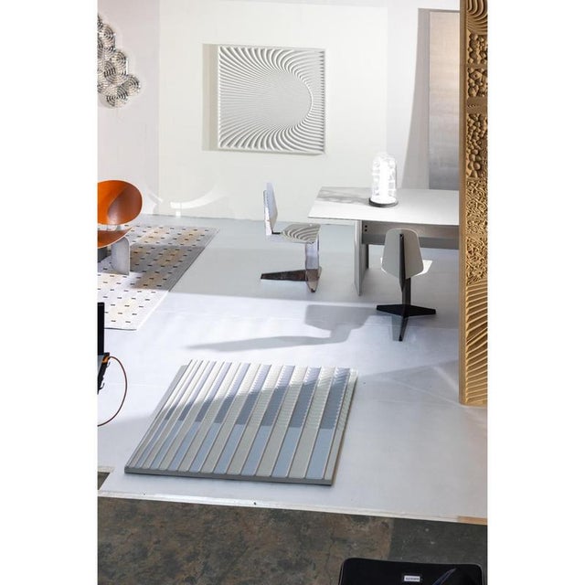 Alugrid Nr. 01 Wall Panel in Marine Blue Flocked Pressed Wood by Arno Hoogland For Sale - Image 6 of 8