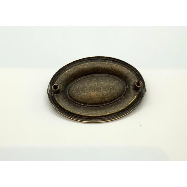 Traditional Thomasville Antique Brass Oval Pull Large For Sale - Image 3 of 4