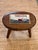 Folk Art Antique Footstool With Hand Hooked Detailed Top For Sale - Image 3 of 8
