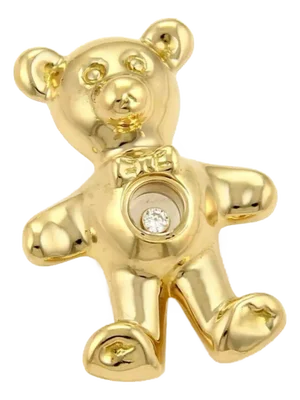 Chopard Happy Diamond 18k Yellow Gold Teddy Bear Charm Pendant
