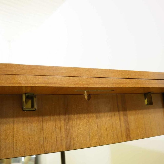 Wood Extendable Formica Table with Metal Legs For Sale - Image 7 of 10