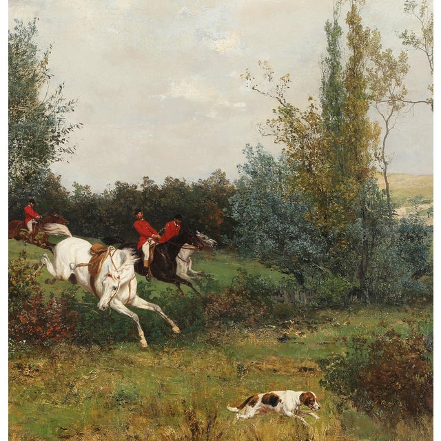 Emil Hünten and Georg Oeder, Parfoce Hunt from 1876, Oil For Sale - Image 4 of 9