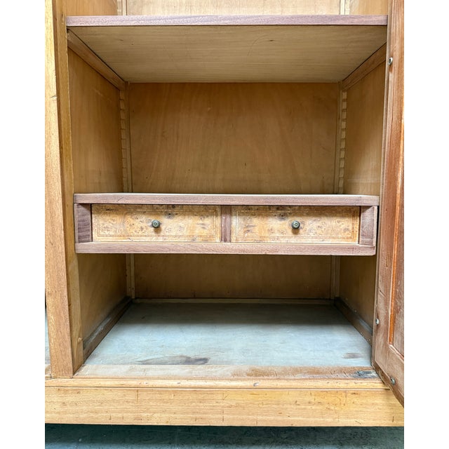 Large Art Deco Wardrobe in Speckled Maple, 1930s For Sale - Image 13 of 17