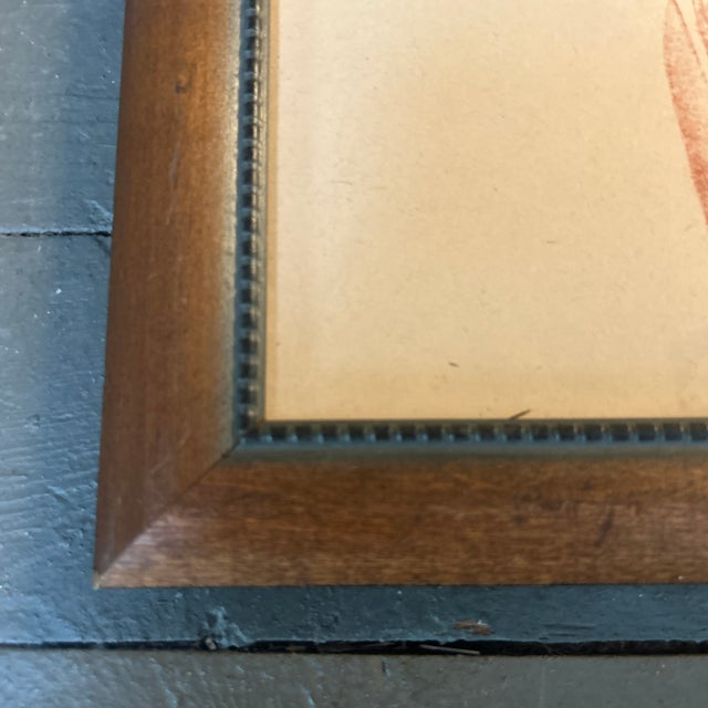 Abstract 1950’s Original Abstract Sepia Nude Figure Study Drawing For Sale - Image 3 of 4