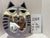 Vintage 1981 m.p. Ent. Whimsical Cat Wall Mirror Lavender Ceramic Folk Art For Sale - Image 11 of 11