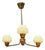 Swedish Modern, Pendant Light, Brass Teak, Textured Glass, Sweden, 1950s For Sale
