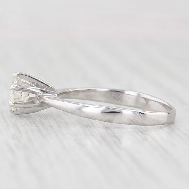 2010s 0.65ct Round Diamond Solitaire Engagement Ring 14k White Gold Size 8.25 For Sale - Image 5 of 8