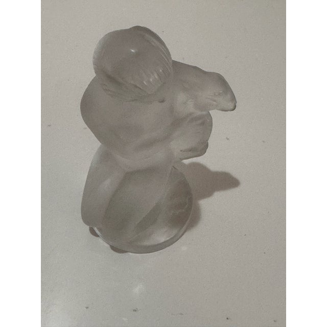 Lalique Lalique Frosted Crystal Kneeling Woman With Lamb Figurine – Vintage Lalique Sculptural Piece For Sale - Image 4 of 8