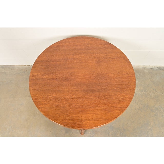 McGuire Hollywood Regency Organic Modern Oak and Bamboo Rattan Dining or Game Table For Sale In South Bend - Image 6 of 12