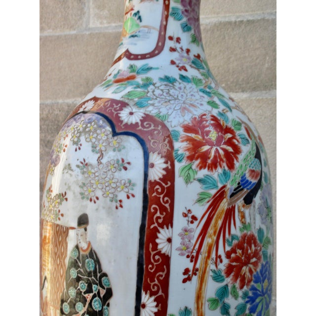 Massive Antique Japanese Vase Lamp For Sale In New York - Image 6 of 17