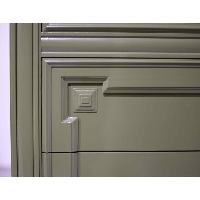 Mid Century Transitional 5-Drawer Chest With Brass Hardware by Thomasville - Newly Painted For Sale - Image 10 of 13
