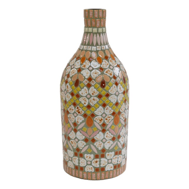 Swedish Folk Art Mosaic Vase, 1970s For Sale