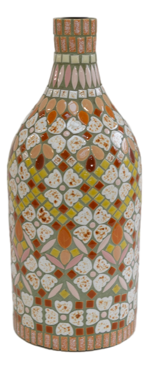 Swedish Folk Art Mosaic Vase, 1970s