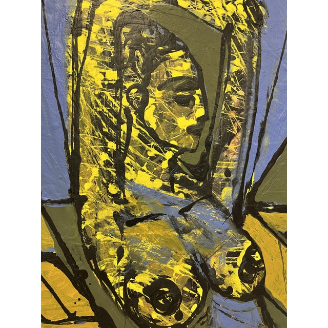 Mathias Wunderlich, Nude with Turtle, Fruit, and Mirror, 2026, Canvas and Acrylic For Sale - Image 4 of 6