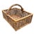Vintage Woven Rattan Basket With Handle For Sale