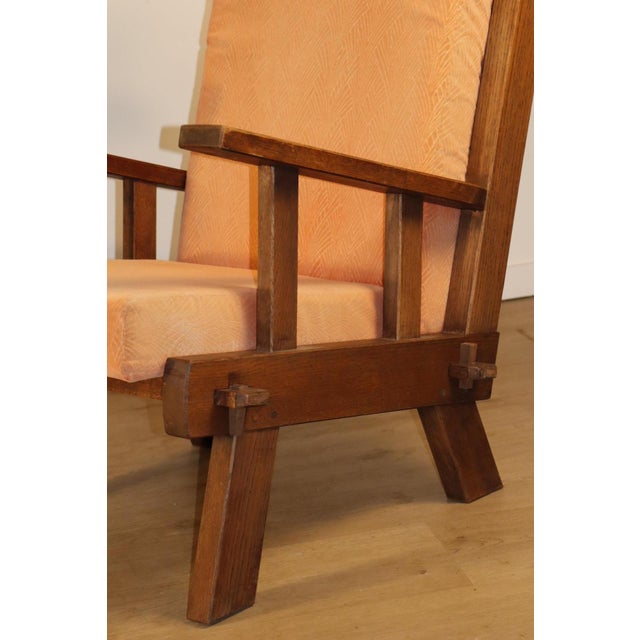 Brutalist Armchairs in Oak and Velvet, 1960s-1970s, Set of 2 For Sale - Image 12 of 18