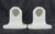 Vintage European bathroom towel bar brackets made of ceramic with a white crackle porcelain finish. The original mounting...