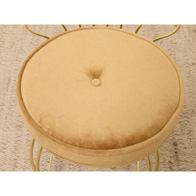 Brass Vintage Brass Scrollwork Vanity Chair For Sale - Image 8 of 9