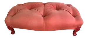 Early 20th Century Carved French Tufted Ottoman