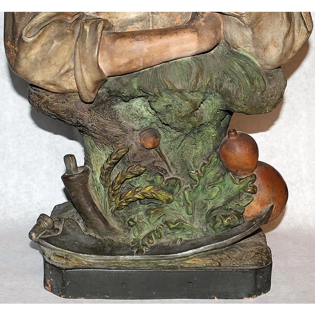 French Antique French Terracotta Figurine by J. Legulche For Sale - Image 3 of 11